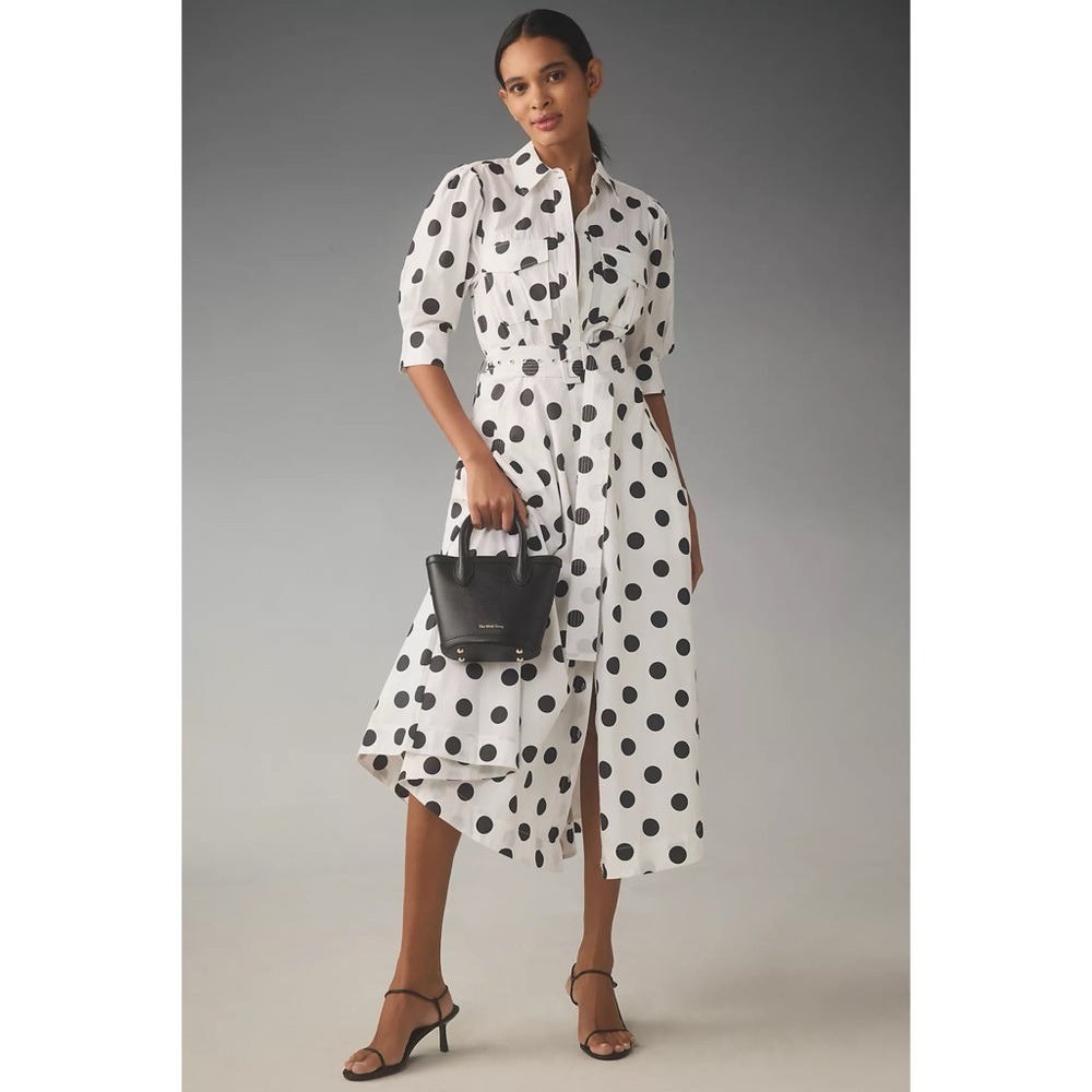 Anthropologie Essentiel Antwerp Fingy Puff-Sleeve Midi Dress - Picture 1 of 9